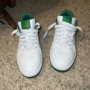 Puma White and Green Sneakers